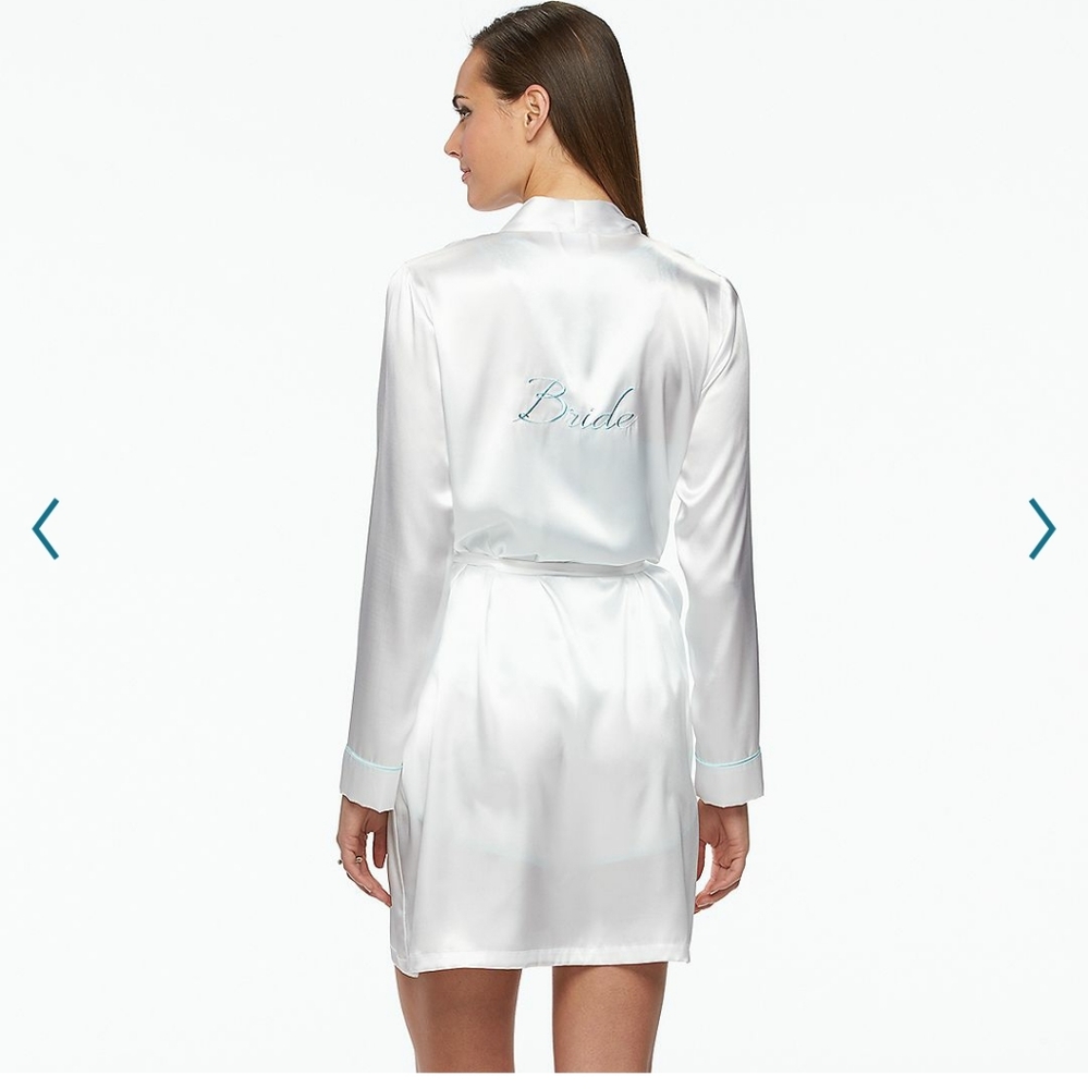 Apt. 9 Women's Bridal Robe Satin Wrap White Bride Robe Size Medium